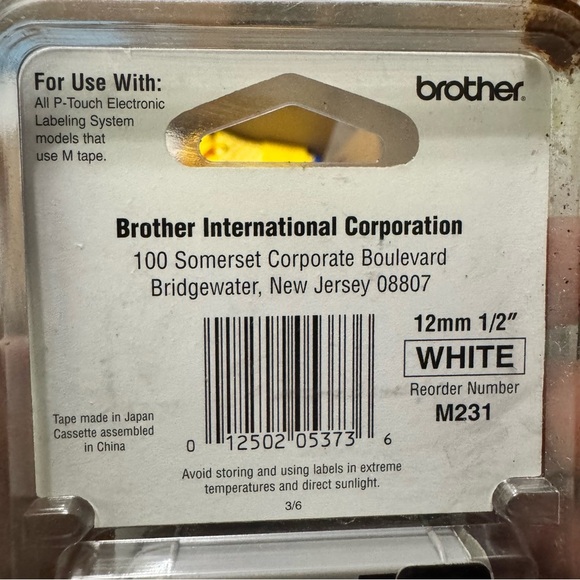 Brother M-231 Label Tape | 1/2" White w/ Black Text | Vintage P-Touch Refill - Picture 12 of 12